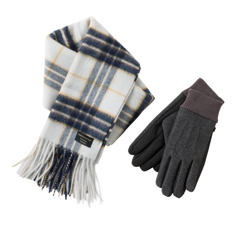 ファインタッチウールマフラー・スマホタッチコンビグローブ