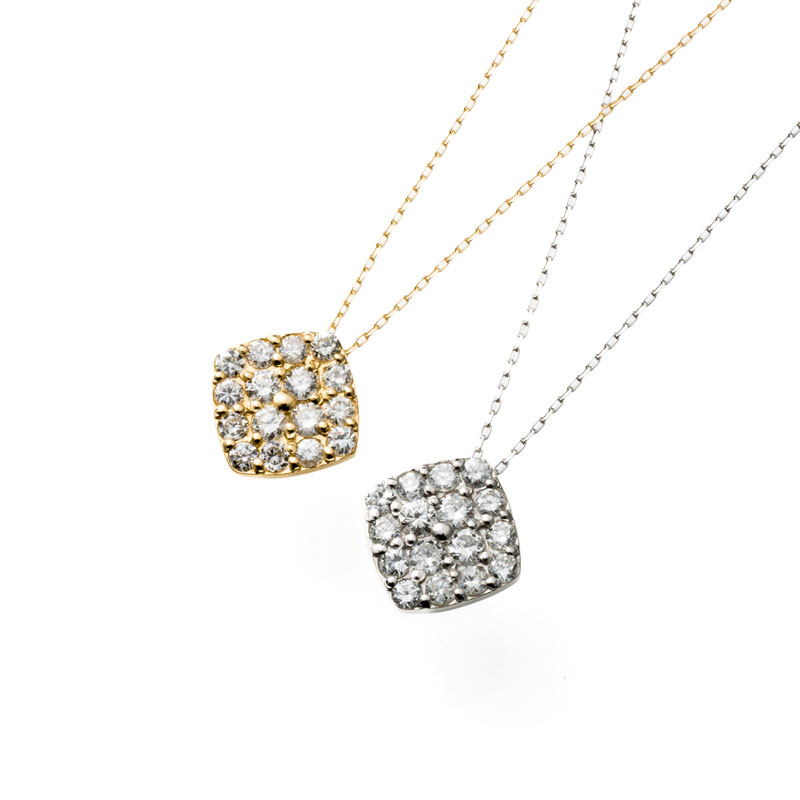 K18(YG)ダイヤネックレス・PT900/850ダイヤネックレス