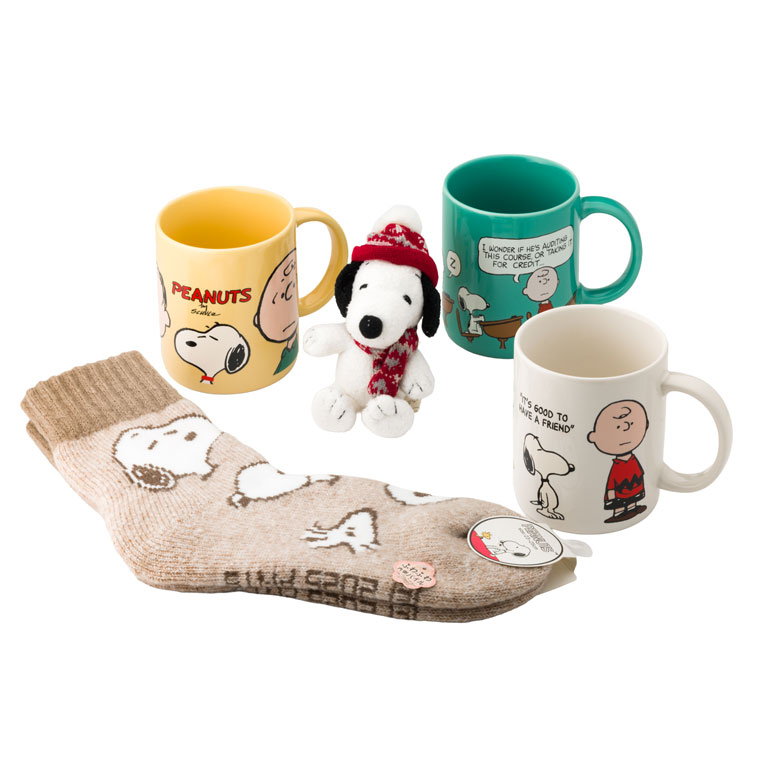 スヌーピー/MIX総柄ソックス・ニットキャップマスコット・マグカップ